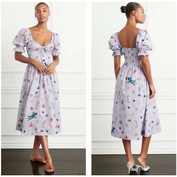 Hill House Ophelia dress in sea creatures print xl - Picture 5 of 10